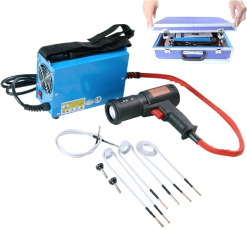 forplubossmmp Mini Magnetic Induction Heater Kit - with 4 Coils and Toolbox, Automotive Flameless Bolt Heater - Heating Metal Materials, Parts Induction Remover for Wheel Nuts, Fuel Tank Belts