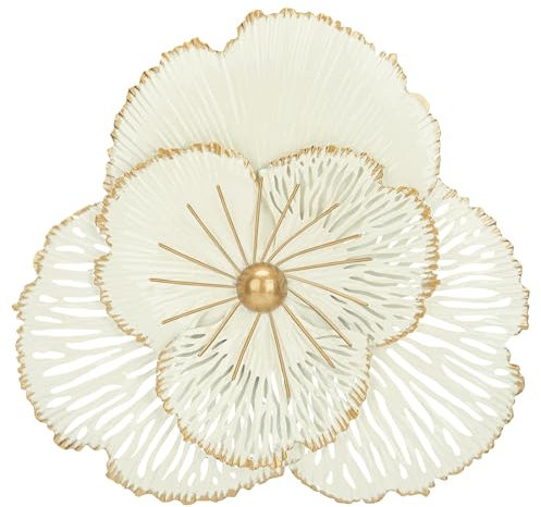 3er-Set Wandskulpturen Wandblume aus Metall Magnolie Wandschmuck Dekorationen 3D Metallbilder Modernes Antik-Finish für Haus Wohnzimmer Esszimmer Schlafzimmer Küche Korridor