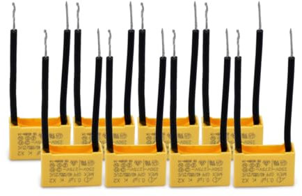 Innfeeltech 8 Stück Sicherheitskondensatoren 0.1uF 275V X2 Entstörung von Differentialstörkondensatoren 18 * 12 * 6mm, Pitch P 40/40mm