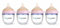 HappyMami - Set de 4 Biberons en Forme de Sein, Biberons 150 ml, Couleur Rose, Tétine en Silicone de Qualité Médicale, Double Système Anti-Colique, sans BPA, Lavable au Lave-vaisselle, Chauffe-biberon