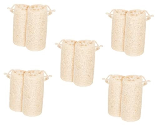 Healeved 10pcs Natural Loofah Dishwashing Sponges Comfortable Lightweight Water Absorbent Kitchen Cleaning Supplies Durable Scrubber for Dishes Pots and Pans