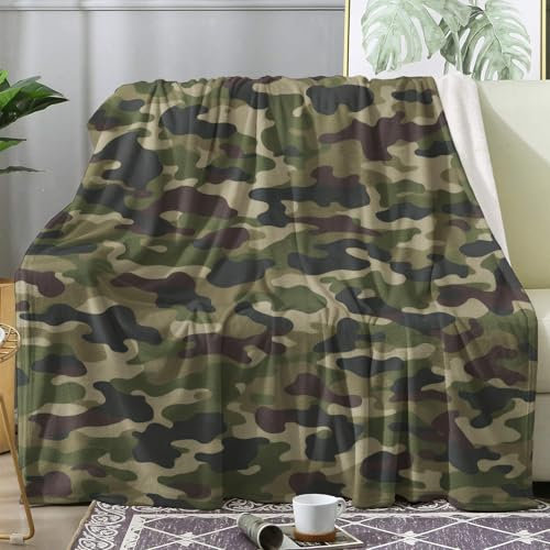 ZDABAOEC Kuscheldecke Flauschig Camouflage Decke, Fleecedecke 130x150, Sofadecke & Couchdecke, Weiche Kuschelige Wohndecke Blanket, Klein Decken für Sofa Couch