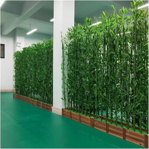 ZCFLWR Brise-Vue d'extérieur en Bambou Artificiel avec Base en Bois, 1,5 m de Haut, décoration DIY pour la Maison, Le Salon, l'intérieur (1 m de Haut, 30 x 18 x 18,5 cm, 6 poteaux)