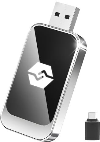 Wireless CarPlay Adapter und Wireless Android Auto 2 in 1,Ultraschnelles Upgrade von Kabelgebundenem CarPlay und Android Auto auf Kabellos,Typ-C/USB Plug & Play, Kabelgebundenes CarPlay Erforderlich.