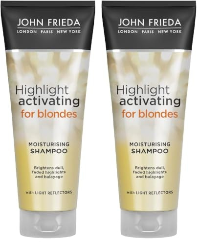 John Frieda Sheer Blonde Highlight Activating Moisturising Shampoo with Avocado Oil for Blonde Hair, 250 ml (Packung mit 2)
