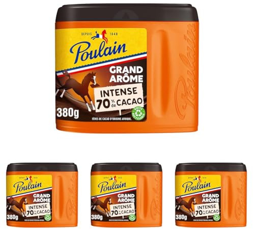 Poulain Grand Arôme Intense 70% Cacao - Boîte 380 g (Lot de 4)