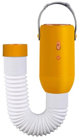 Folpus Kompakter Heizlüfter mit Trocknungsrohr für Reisen Und Zuhause, Gelb