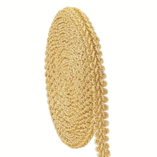 PH PandaHall Cinta trenzada dorada de 27.3 yardas para costura, tela de 1/2 pulgada, cinta de poliéster básica para tapicería, disfraces, manualidades, joyería, decoración de cortinas