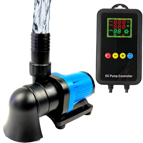 CONQUERALL DC 24V CHS-1500 9W DC Rückförderpumpe 385GPH(US) 9.1FT Langlebig mit Controller für Aquarium, Aquakultur, Aquakultur Oxygenierung