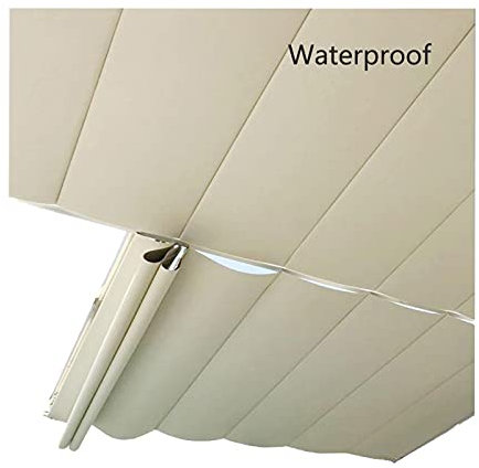 Waterproof Retractable Wave Shade Sails for Pergola Deck Patio Customizable Size and Color Polyester Fabric Slide On Wire Extendable and Replacement Cover
