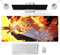 Wuyouni Demon Anime Rengoku Kyoujurou Mouse Pad, XXL Multifunzione Gaming Mouse Pad, 800 x 300 mm, Impermeabile, Base antiscivolo, Superficie liscia