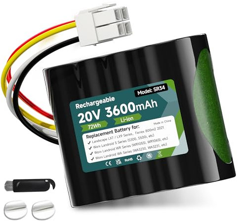Mspalocell 20V 3500MAH Batterie pour Worx Landroid S Basic, S450i, S500, WA3230, WR101SI, WR102SI, WR105SI WR105si.1, WR106SI, WR115mi, Landxcape LX7 / LX9 Series, 50032492, Ferrex 800m2 2021