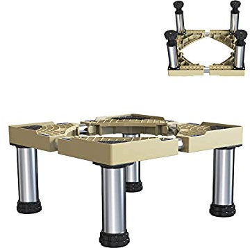Base Lavatrice, Base per mobili, supporto per frigorifero, base telescopica antiruggine, lunghezza/larghezza 47-69 cm, vassoi per lavatrice e asciugatrice, ripiano alto per contenitori per piante, fr