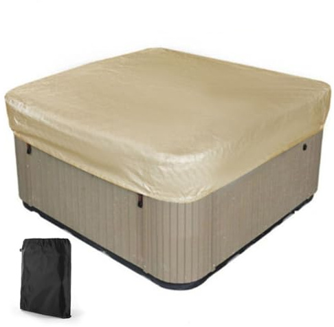 SPA-Whirlpoolabdeckungen ​Swimmingpool Staubschutzabdeckung Wasserdicht Hohe Qualität Whirlpool-Abdeckung Freien,für Badewannen im Freien Vier Jahreszeiten,Beige,215 * 215 * 30cm
