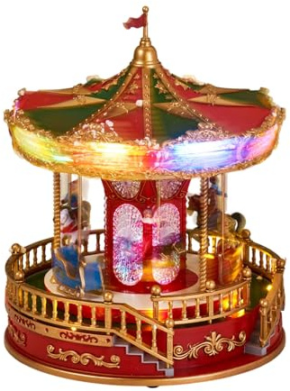 LED-Weihnachtskarussell mit Musik und Bewegung, 23,2 x 23,2 x 28,3 cm