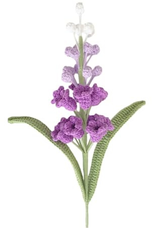 Gdfnmogo Handgewebter Blumenstrauß aus Baumwollfaden, Hyazinthe, künstlicher Blumenstrauß für Heimdekoration in Gelb, Hellblau, Dunkelblau, Rosa und Violett (Violett)