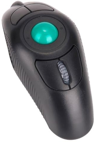 NAMOARLY 2,4 ghz Kabellose Daumen Trackball Maus Tragbare Handmaus mit USB Empfänger Delfinförmig Schwarz Ergonomisch für Laptop Nutzer