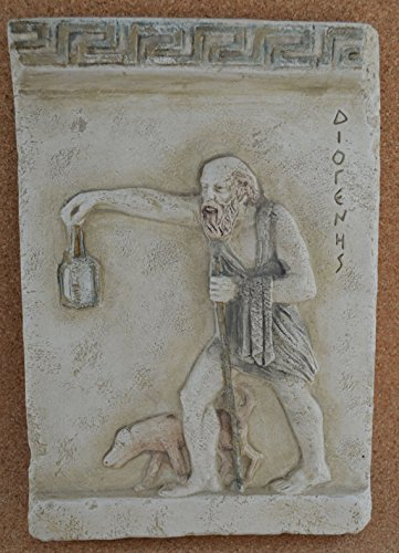 Diogenes die Zynische Skulptur antiker griechischer Philosoph Reliefskulptur