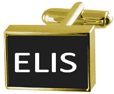 Manschettenknöpfe Elis mit Gravur, goldfarben, One Size