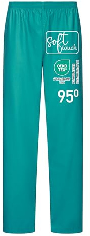 EXNER Medizinische OP-Schlupfhose, Pflege-Hose, Arbeitshose, Unisex für Herren und Damen in Medizin, Krankenpflege, Altenpflege, SPA, Wellnes, Kosmetik, Farbe Teal, Größe 3XL