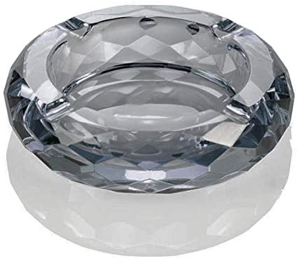 Crystal Glass Ashtray, Cigar Cigarettes Ashtray Holder Home Office Desktop Tabletop Decoration,Crystal Black