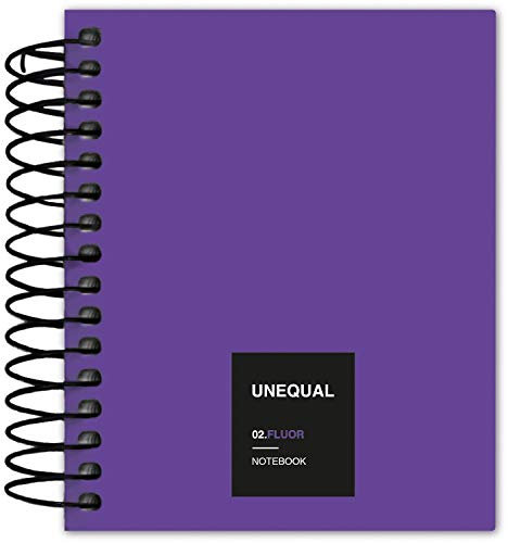 Grafoplas 88556035 Notizbuch mit Spiralbindung, A7, kariert, 100 Blatt, 70 g, Violett, Unequal Fluor