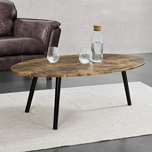 [en.casa] Couchtisch Viborg 109,5 x 59,5 x 39,5 cm Beistelltisch MDF Massivholz Dunkler Holzton