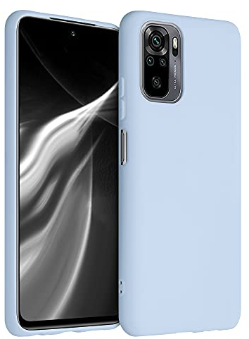 kwmobile Funda para Xiaomi Redmi Note 10 / Note 10S Carcasa - Ultrafina de TPU y Silicona con Bordes elevados anticaídas - Azul Claro Mate