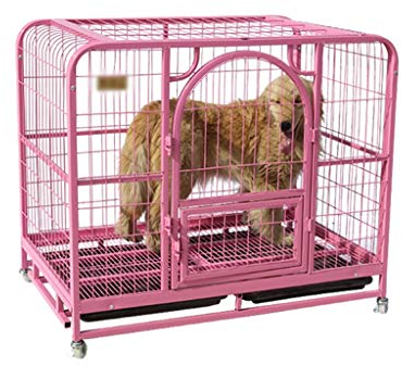 OPYTR Hundelaufstall Hundebox Faltbare Metall Hundesport und Eingezäunt Dog Cage Medium Large Dog Dog Cage Kleiner Hund Gehege Laufstall (Color : Pink)