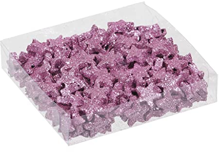 MIJOMA Streudeko 3D-Glitzersterne Glitzer-Sterne Streusterne Tischdekoration, Elegante und Moderne Dekoration für Weihnachten, Geburtstag, Hochzeit, Silvester (Größe: 1.7 cm - 144 Stück, Rosa)