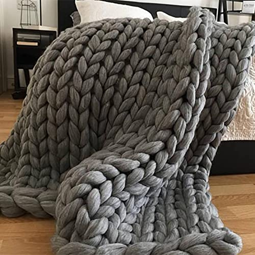 WANGPP Grob Gestrickte Kuscheldecke,Handgemachte Chunky Knit Decke,Weiche Strickdecken Dickes Garn Geflochtene Decke Für Couch,Handgewebte Decke Für Sofa Home Decorate (Color : B, Size : 180x200cm)