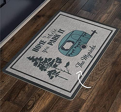 NA Door Mats Indoor front Personalized Camping Doormat Home Is Where You Park It house warming gifts new home decor
