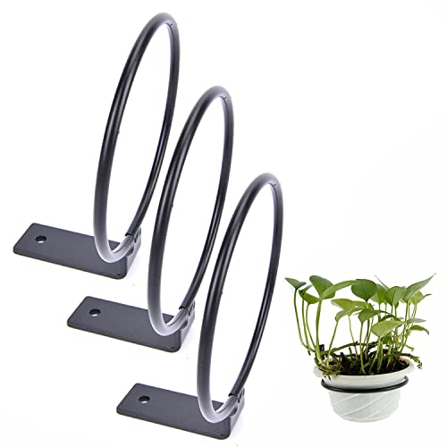LIKEUDO 3 Stück 6 Zoll Wand Ring Blumentopfhalter Wandhalterung Blumentopf Rack Pflanzer Metall Topf Halterung Kleiderbügel (6 Zoll)