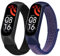 Ainiv Bracelet pour Xiaomi Mi Band 5/Xiaomi Mi Band 6, 2PCS Bracelets de Remplacement Xiaomi Bracelet de Montre en Nylon Tricoté Extensibles Tissés pour Accessoires Xiaomi, Noir + Azur