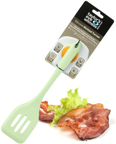 Taylors Eye Witness Large Silicone Green Slotted Spatula