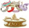 LS-LebenStil Exklusives Statement Armband Quasten besticktes Boho Canvas Webarmband (J'ADORE Gold)