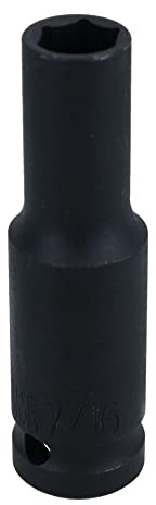 7/16in Double Deep Impact Imperial SAE Socket 1/2in Drive 6 Sided Single Hex