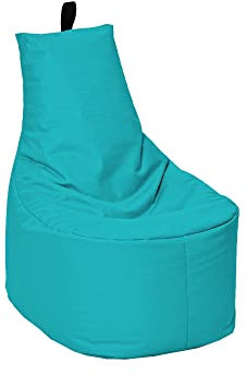 MILLINDABAG Modern Sitzsack für Kinder und Erwachsene Sessel Kissen In & Outdoor Gaminggeignet & bereits gefüllt Sitzkissen Bodenkissen (Türkis, XXL - Durchmesser 78 cm ohne Hocker)