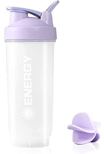 Didiseen Shaker Bottle Sports Protein Mixes Cup 700ml High Capacity Water Bottle with Whisk Mixer Ball Leak-proof Lid Pre-Workouts Protein Shaker Ideal for Fitness Gym Milkshake