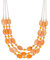 FULU AUTUMN Steine Perlenkette Damen Statement Kette mit Kristall Choker Boho Schmuck Die Besten Geschenke für Mütter(Orange)