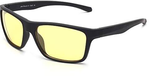 Jim Halo Polarized Night Vision Sunglasses for Men Women Wrap Around Sprot Sun Glasses for Cycling Fishing Driving Yellow