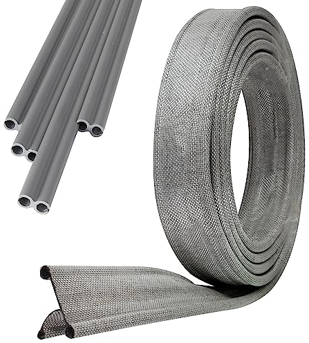 Doppelkeder Adapter mit Kederschiene 8mm - Drive away - 3 Meter Kederleiste für Wohnwagen Wohnmobil Caravan - Zeltkeder Vorzelt 6mm/4mm Keder Verbindung Kederband robust und biegsam grau 3m Kunststoff