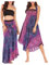 JENJON Femme Robe Imprimé Fleurie Ete Boheme Jupe Style Ethnique 2 en 1 sans Manche Plage Strap Wrap Taille Unique B-Violet