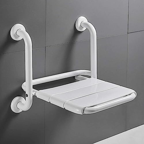 fikujap Duschklappsitz - Klappbarer Badezimmerhocker Zur Wandmontage - Badestuhl Duschhocker Klappbarer Duschsitz - Duschstuhl Mit Armlehnen - Tragend 150 KG