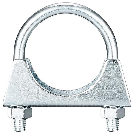 sourcing map Muffler U-Bolt Clamps for 48mm(1-7/8) Diameter Exhaust Tail Pipe, 1pcs Exhaust U Clamp Saddle Type U-Bolt Clamps