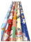5 Rollen Kinder Weihnachtspapier, Geschenkpapier WEIHNACHTEN je 2m x 0,7m Präsent Geschenk Papier (blau und rot)