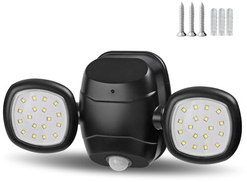 EXTRASTAR Security Lights Outdoor Motion Sensor, Battery Operated Security Light 6500K, Outdoor Lights Battery Powered with Pir IP65 Waterproof for Porch Garage Hallway Garden (600LM)