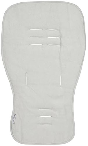 Meyco Baby Uni Frottee Buggy-Einsatz (Sitzauflage aus 80% Baumwollfrottee, weich, feuchtigkeitsabsorbierend, atmungsaktiv, universelle Passform), Light Grey, Kinderbett