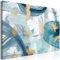 murando - Akustikbild Abstrakt 90x60 cm Bilder miit Akustikschaumstoff Hochleistungsschallabsorber Schallschutz Leinwandbild XXL 1 tlg Wandbild blau weiß a-A-10069-b-a
