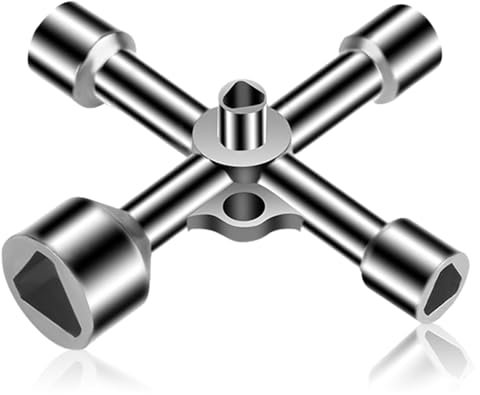 Cle Triangle,Multifonction Clef Triangle,Clé Triangle Poubelle,Clé Armoire Electrique,Clé Pompier,Electricien Clé Universelle pour Armoire Technique,Clé Ouverture Compteur Eau,Radiateur Clef Outil